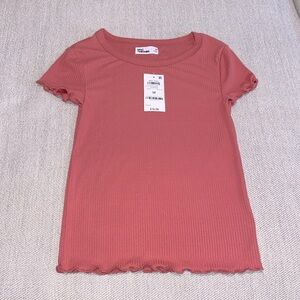 Epic Threads Girls Lettuce Edge Ribbed Knit Top